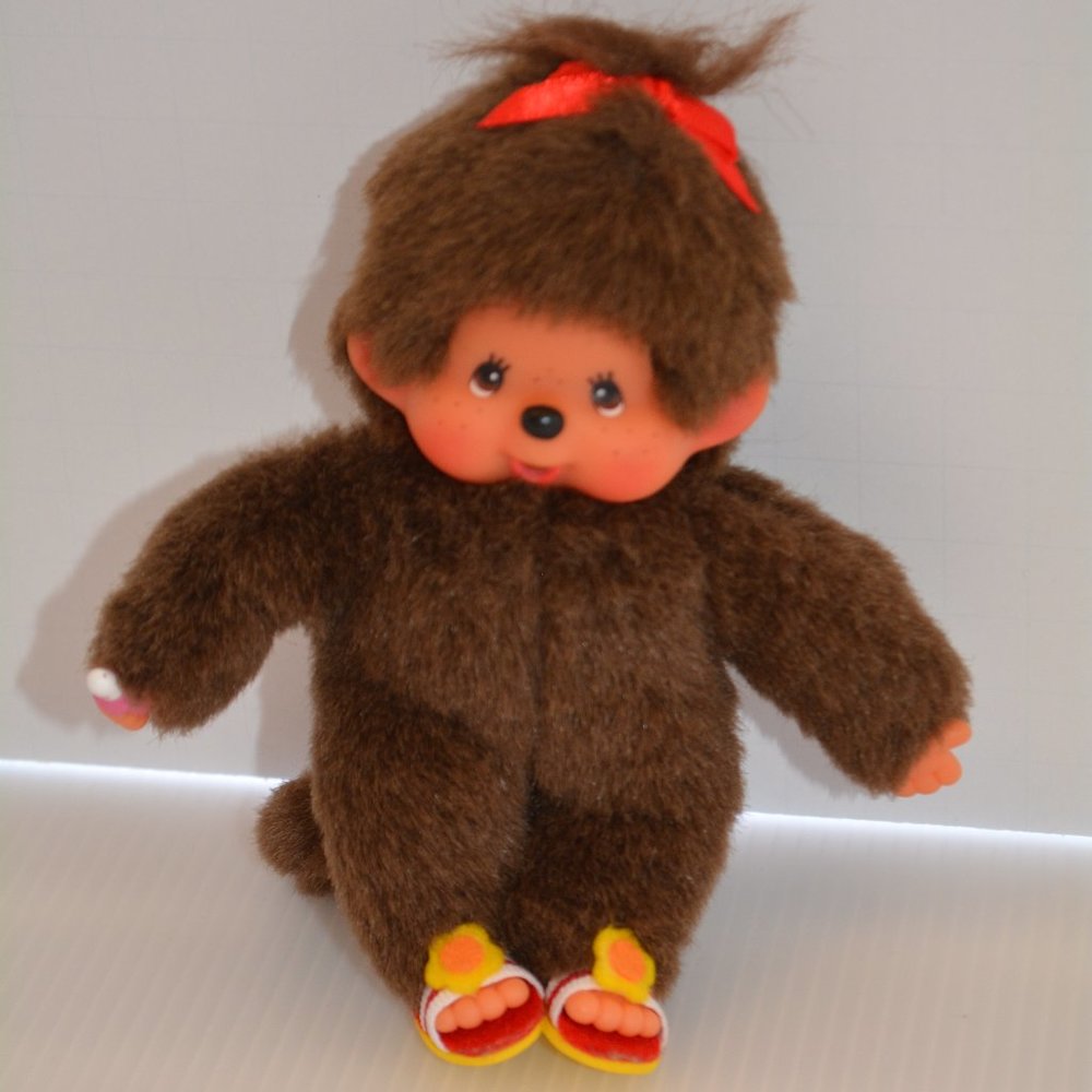 6" Sekiguchi Monchhichi Girl Monkey Plush Doll HTF